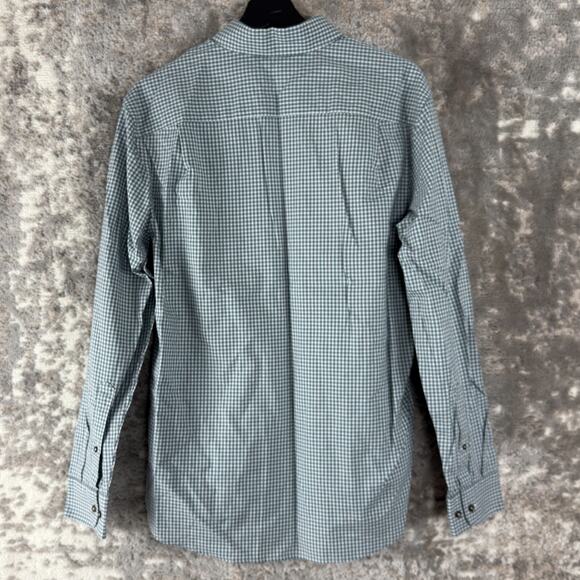 Black Brown 1826 Sz M Checker Casual Button Shirt Gray Long Sleeve Pocket Collar - Picture 4 of 8